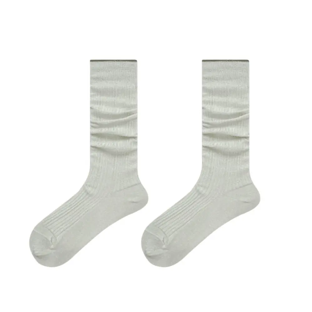 Chaussettes confortables Lolita JK pour mollet, couleur unie, Ultra-fines, hautes, Y2K Ins, bas respirants à mi-tube, été