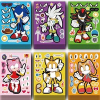 Puzzle Games 12sheet Sonic Stickers Game Anime Toy Cartoon Cute Waterproof Sticker for Water Bottle Laptop Luggage Phone