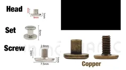 10Sets Bronze Garment Rivets Leather Solid Screw Nail Rivet Double Curved Head Belt Strap Rivets Book Screws Buttons Snap