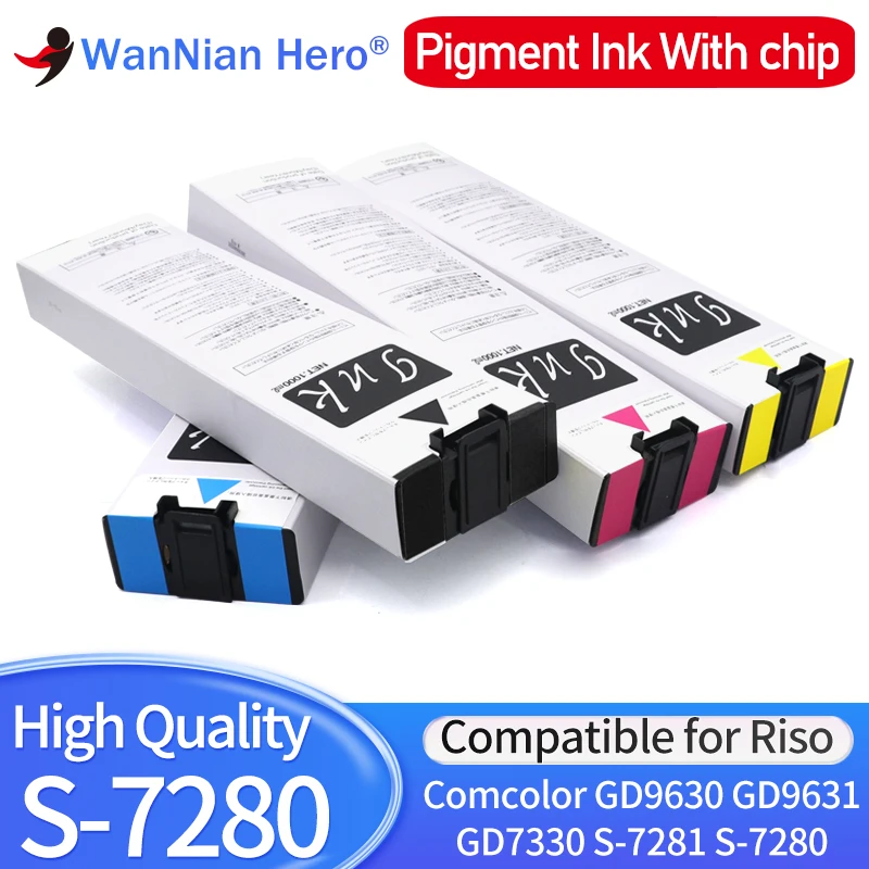 S-7280 S-7281 Compatible Ink Cartridge For Riso Comcolor GD9630 GD9631 GD7330 Inkjet Printer With chip S-7282 S-7283 S-7284 7313