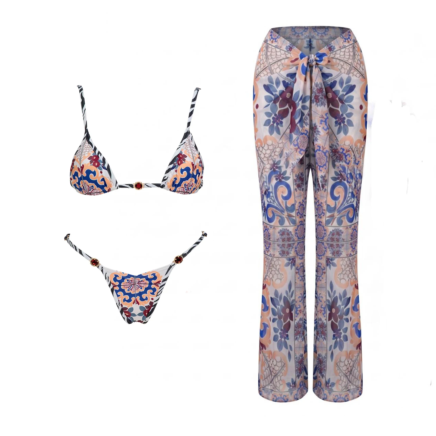 Set 3 Pezzi Micro Bikini Sexy  - Printed Wrap Skirt recensione e prezzo