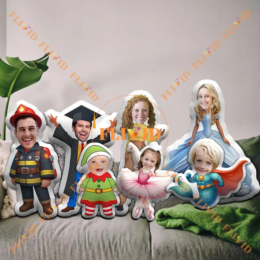 

Custom 3D Cartoon Portrait Double Sided Throw Pillow,Personalized Photo Printed Throw Pillow ,Funny Cushion Home Decor Gift