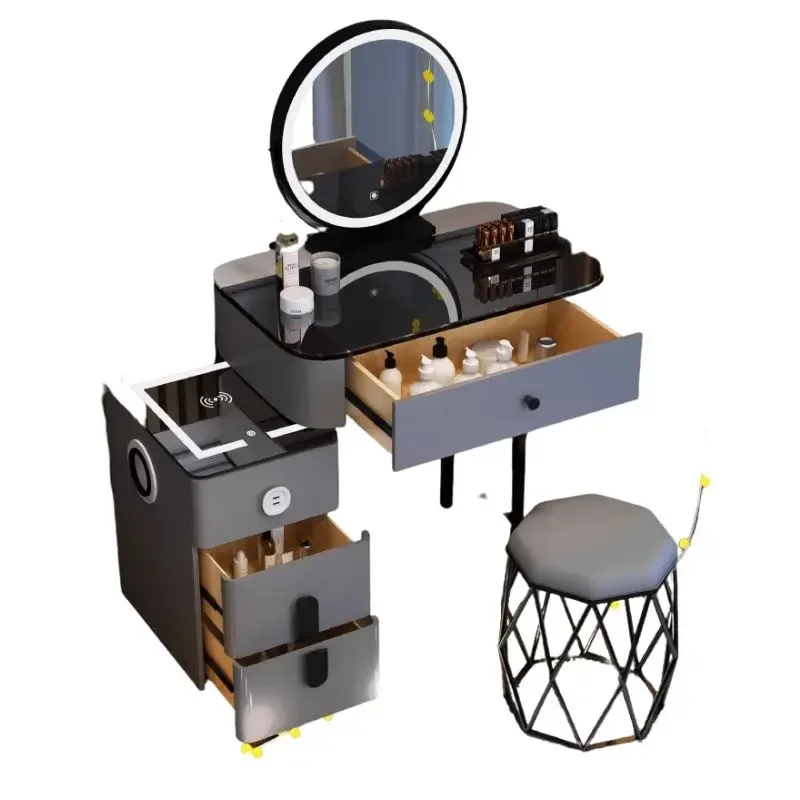 Modern Multifunctional Vanity Tables Simple Storage Nordic Glass Vanity Tables Makeup Tavolo Trucco Bedrooms Furniture