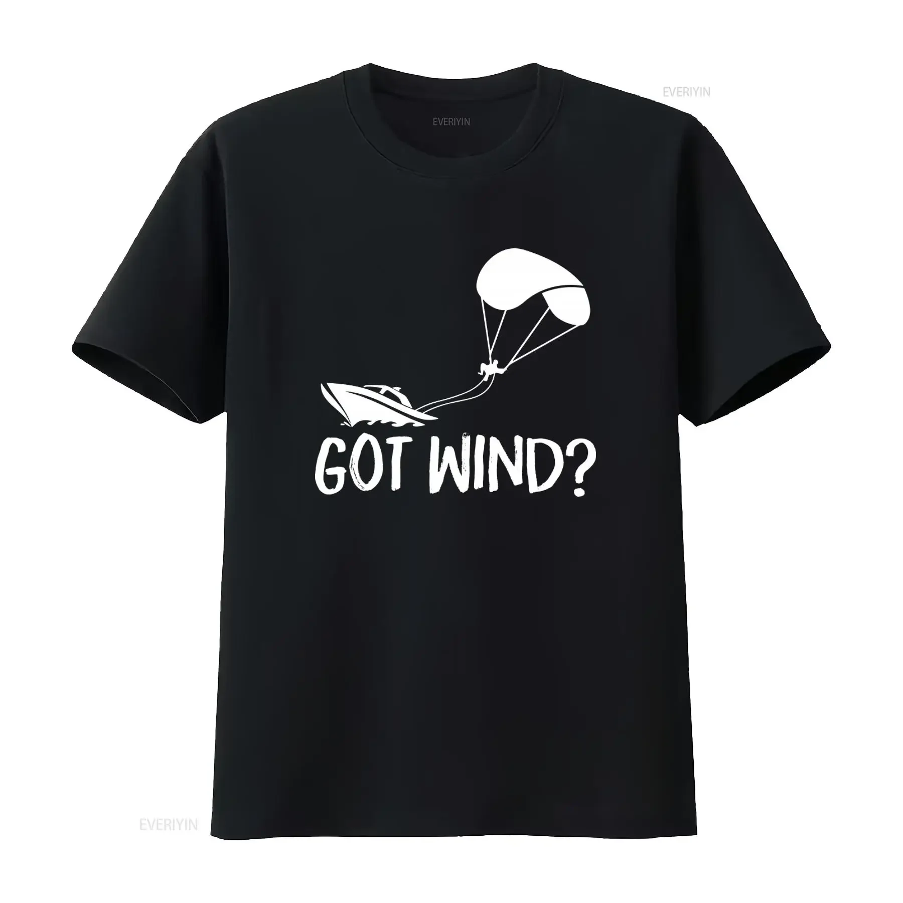 Camiseta de parapente acuático con estampado de viento, perfecta para amantes de la aventura, estilo vintage lavado, gráfico moderno, cómoda y suave.
