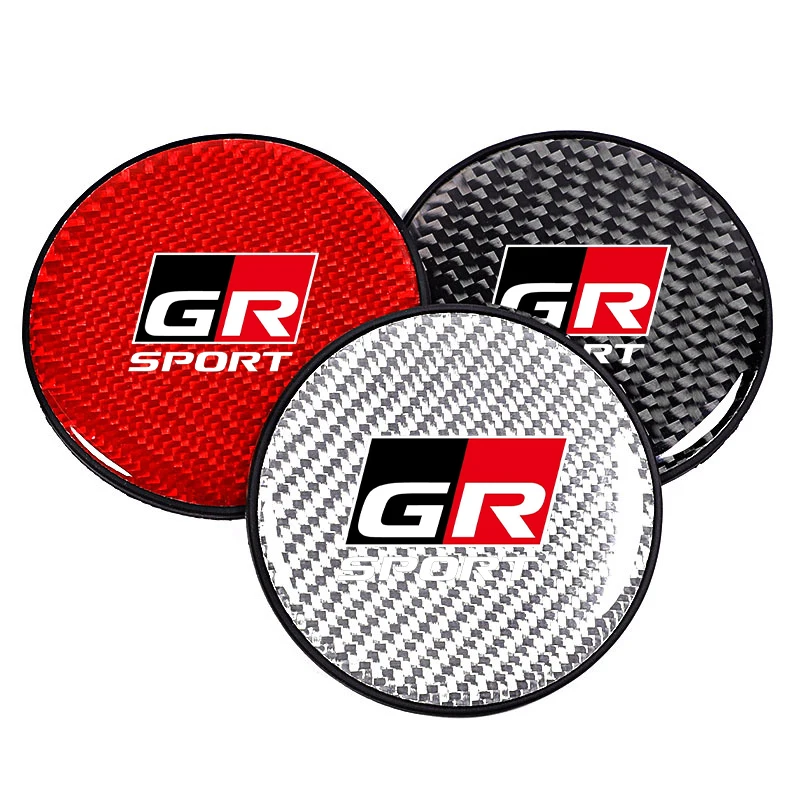 Anti-Slip Car Water Coaster, Cup Mat, suporte para garrafas, Toyota GR, Sport Corolla, C-HR, RAV4, Yaris, Camry, Prado, Prius Acessórios, 2pcs