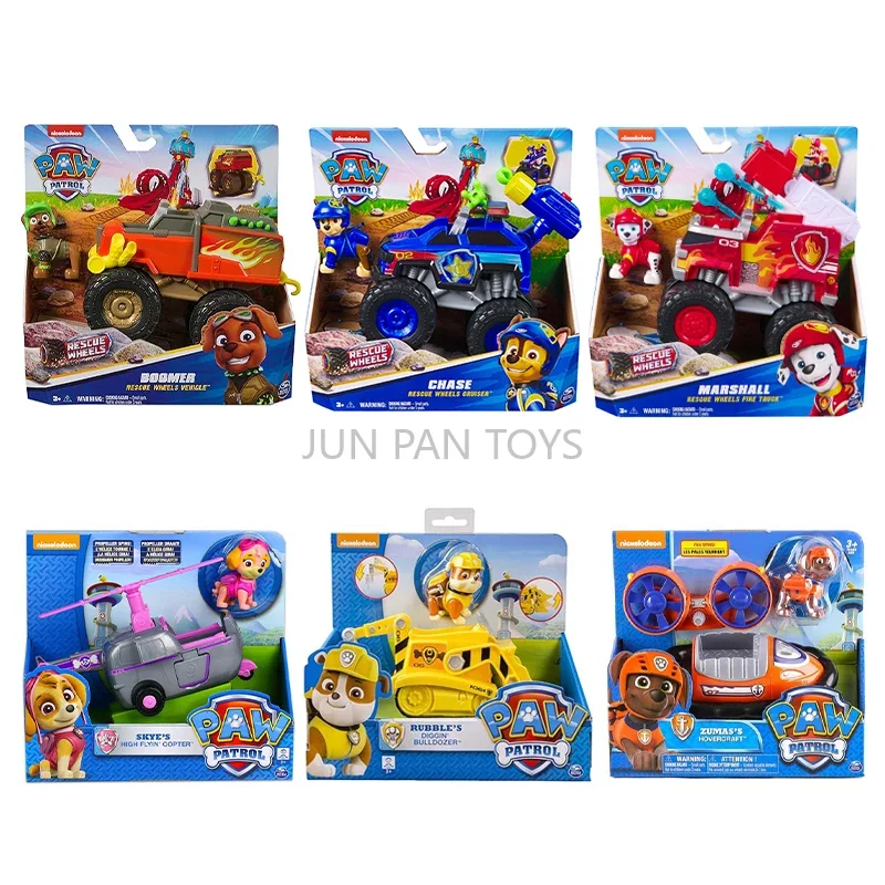 Paw Patrol Rescue Wheels Rocky Marshall’s Fire Truck Chase Tracker Jungle Cruiser Classic Collectible Boys Kids Car Toy Gift 1pc