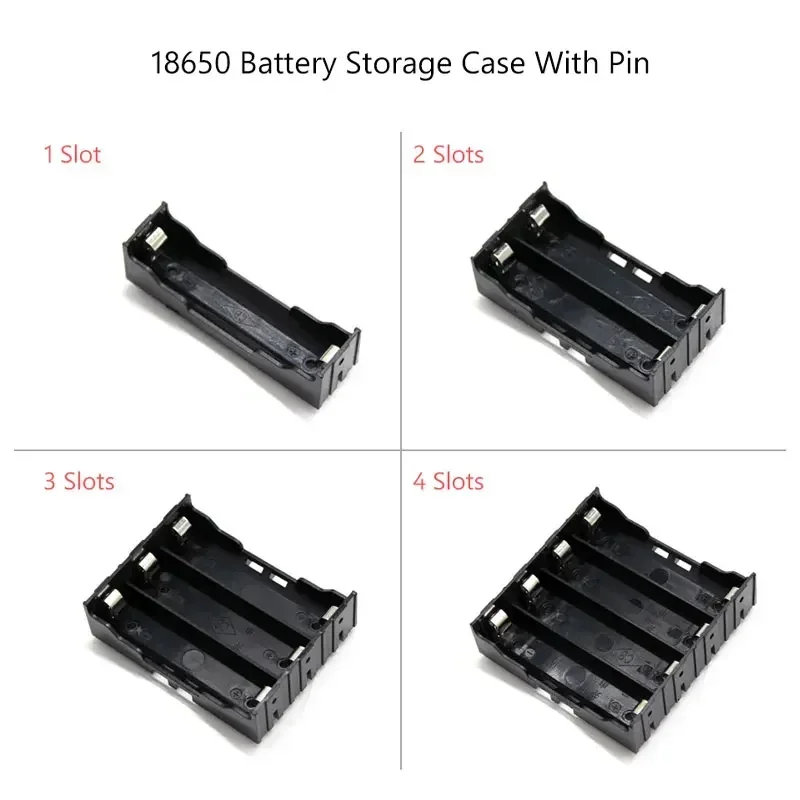 1/3/5 szt. 1x2x3x4x18650 etui z twardą igłą zasilanie mobilne 18650 bateria ABS obudowa 1 2 3 4-szczelinowa opakowanie na baterie