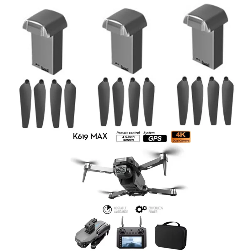 

K619 MAX Drone Battery Original battery USB propeller for K619MAX Drone Parts K619MAX Dron K619 MAX Battery K619 RC Dron Battery