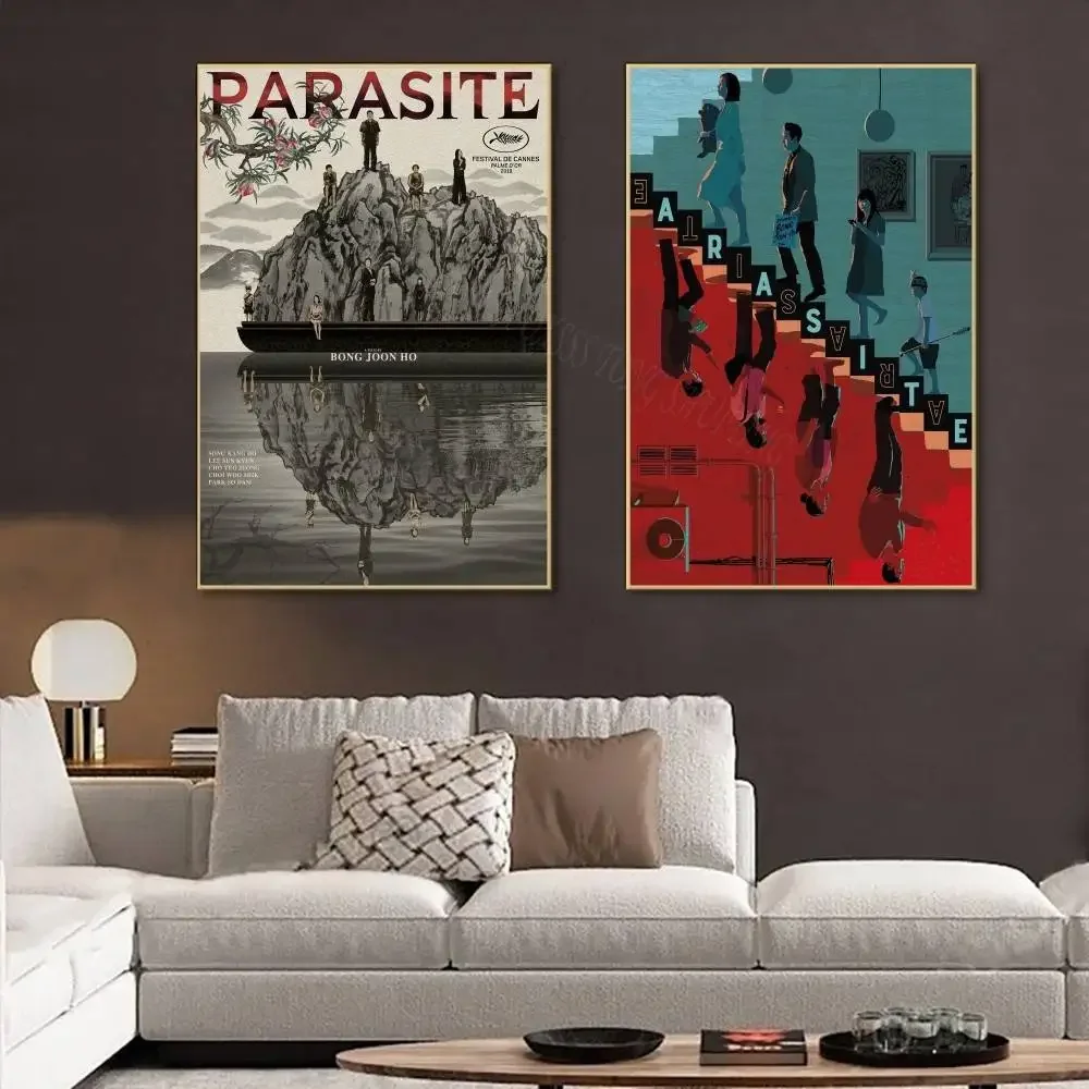 P-Parasite Drama Movie Posters Living Room Bar Cafe Quality Canvas Vintage Style Comics Painting Art Home Wall Decor Picture