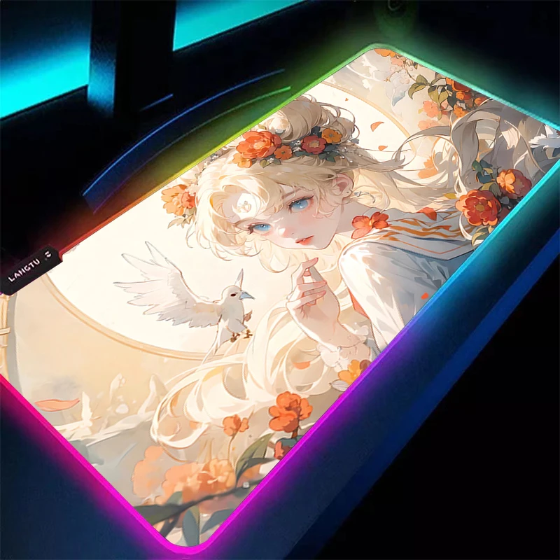 

Rubber RGB Mouse Pad S-Sailor Moon 90x40cm Larger XXL Backlight Speed Computer Keyboard LED Desk Mat Gaming Accessories Mousepad