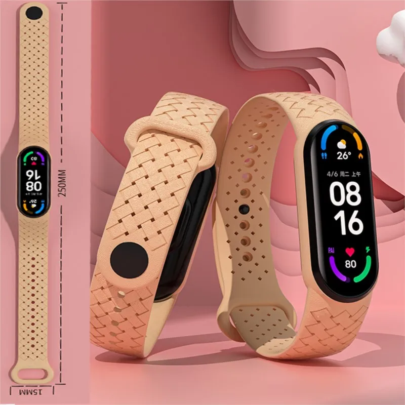 Armband Voor Xiaomi Mi Band 7 6 5 Gevlochten Siliconen Horlogeband Sport Smart Horloge Vervanging Polsband Correa Mi Band 5 4 3 Band