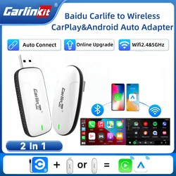 Carlinkit X1CA/X2CA Baidu CarLife to Wireless CarPlay Android Auto Adapter 2in1 Streaming Box Plug and Play Wifi2.4&5GHz Adapter
