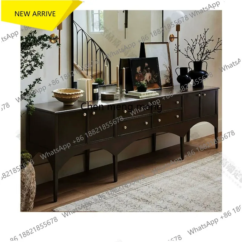 

G153 French solid wood porch cabinet household entry living room partition cabinet American wall decorative storage locker