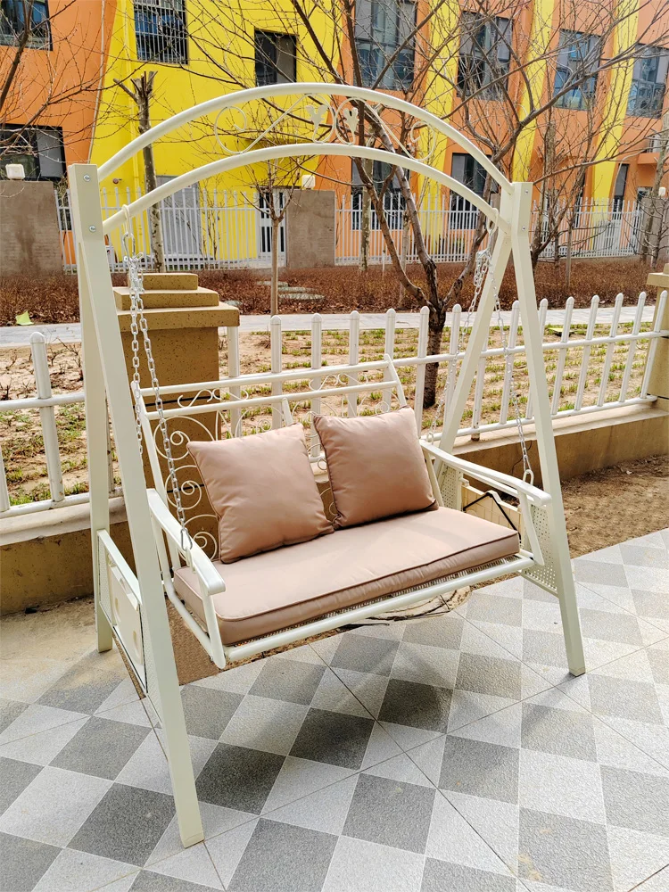 Balcony swing hanging chair outdoor courtyard garden home adult rocking chair small courtyard single swing outdoor swing chair