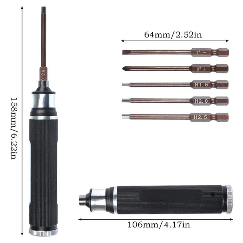 A73T 2X 6 In 1 Screwdrivers Repair Tool Kit 1.5Mm 2.0Mm 2.5Mm 3.0Mm All-In-One Hex Driver Hand Set For RC FPV Racing Drone