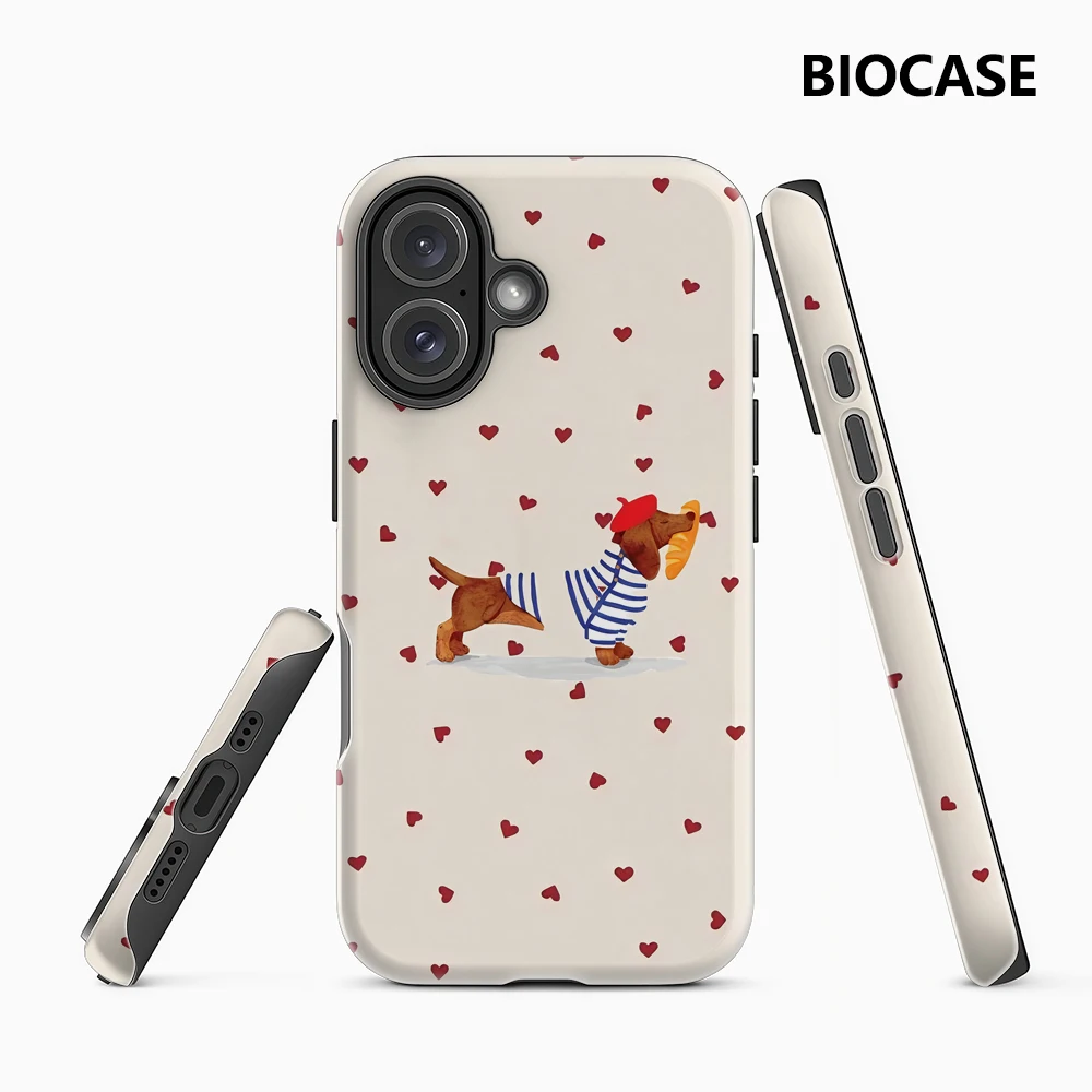Französische Dackel Handyhülle für magnetische Handyhülle für iPhone 17 16 15 14 13 Pro Max Plus – Robuste Einzel- und Doppelschicht-Hülle