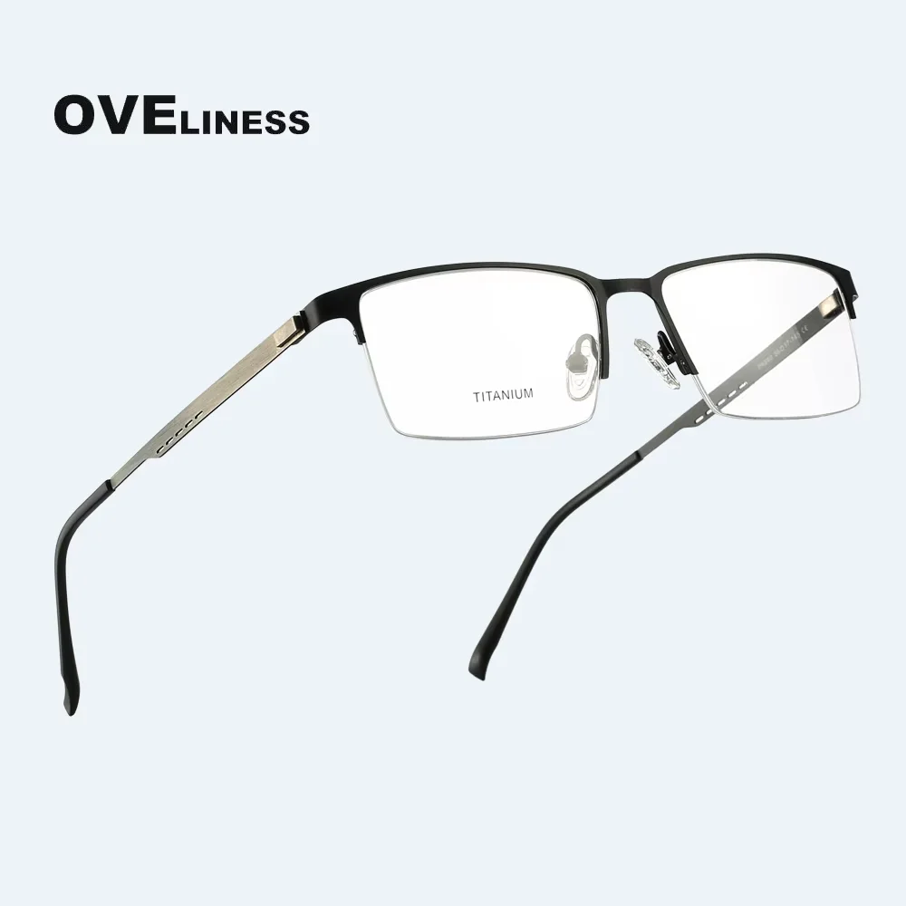 

Fashion Square Glasses Frame Men Optical men's eyeglasses frames male Half Metal eyewear Myopia Prescription glasses Spectacles