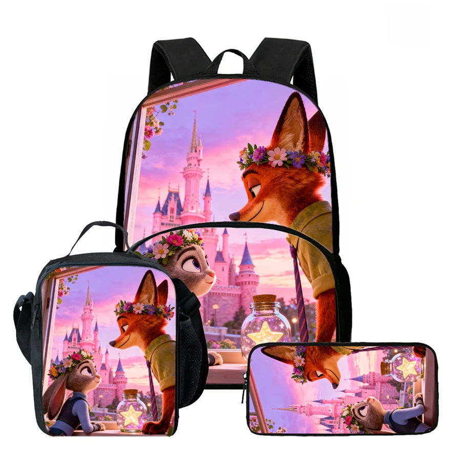 

Детский рюкзак с героями мультфильмов и передним карманом, сумки для обеда, сумки-карандаши для детей от 5 до 10 лет, школьные сумки с рисунком Zootopia2 для мальчиков и девочек