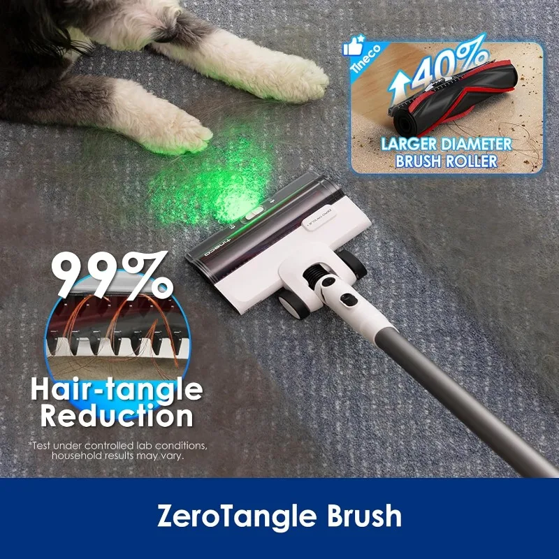Tineco Pure ONE Station 5 Cordless Smart Vacuum with 2.5L Auto Dust Base,Full-Path Self-Cleaning,175W Suction,ZeroTangle Tech
