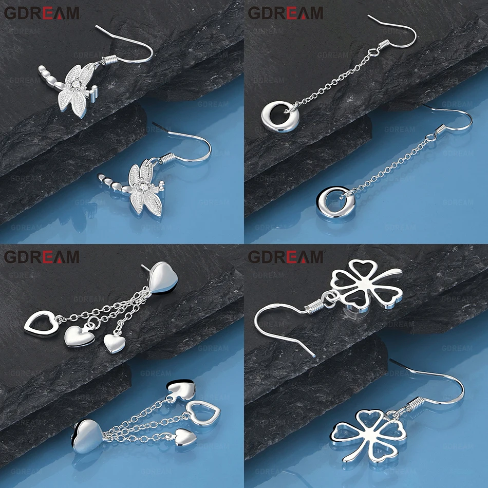 

GDREAM 925 Sterling Silver Long Smooth Circle Earrings European And American Fashion Women'S Anniversary Gift Jewelry