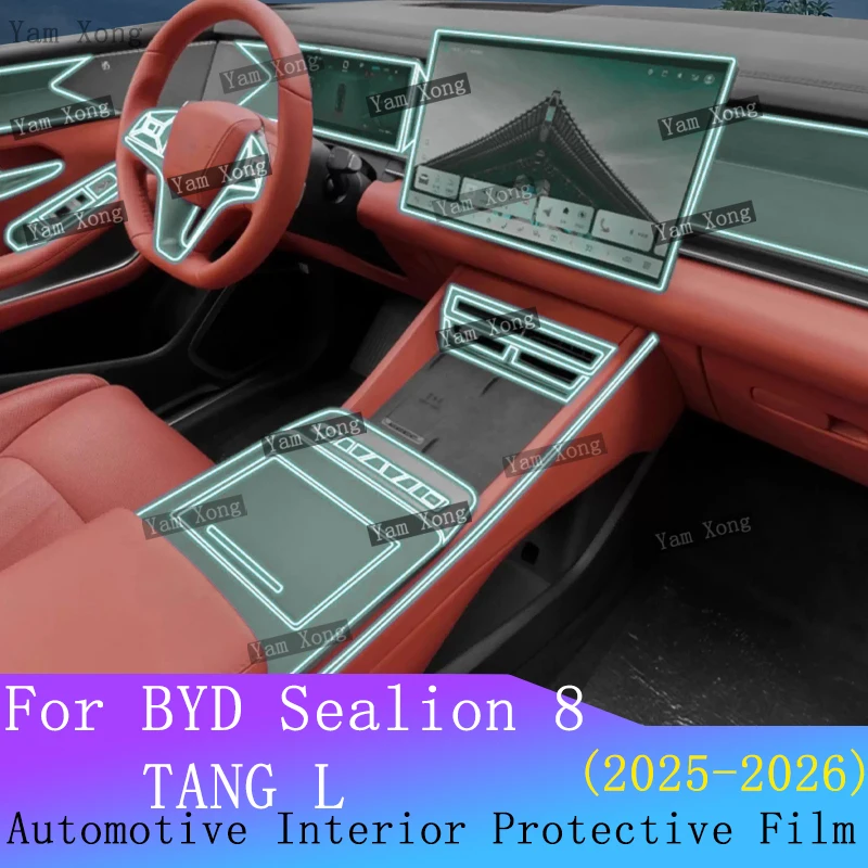 

For BYD Sealion 8 TANG L Full set interior Film Gear Panel Transparent Protection Sticker Navigation screen Anti-scratch Films