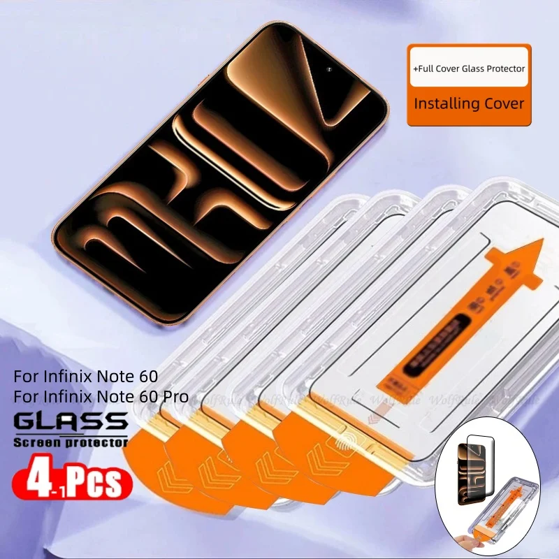 

1-4pcs For Infinix Note 60 Glass Infinix Note 60 Pro Glass Dust Free Easy Installation Screen Protector Xiaomi Infinix Note 60
