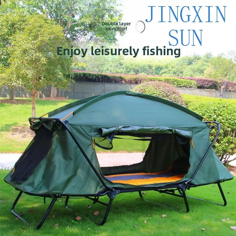 Thickened Oxford cloth warm ground tent outdoor single double rainstorm double camping fishing tent