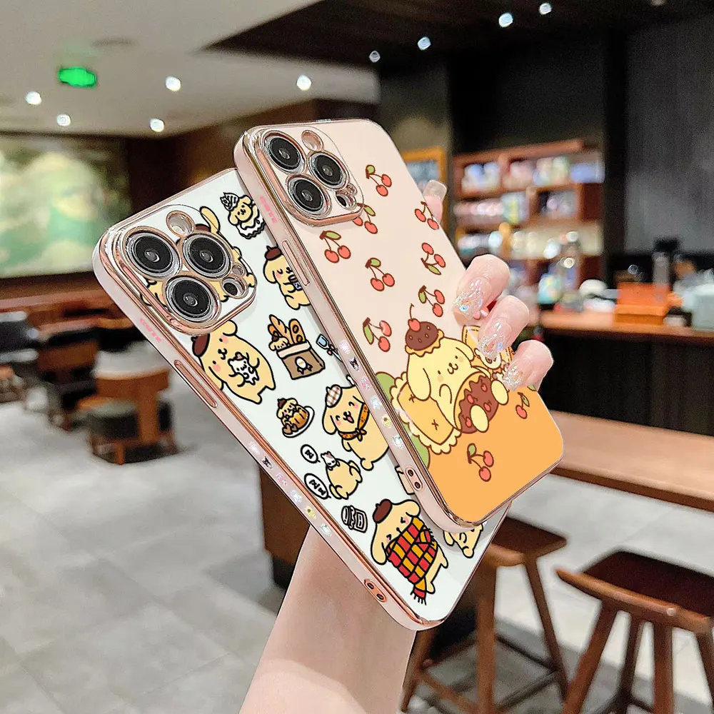 

Cartoon PomPom Purin Case For VIVO Y91C Y93 Y91 Y85 Y81 Y79 Y78 Y77 Y76S Y75 Y72 Y71 Y67 Y66 Y55S Y52S Y51 Y50 Y35 Y36 5G Cover