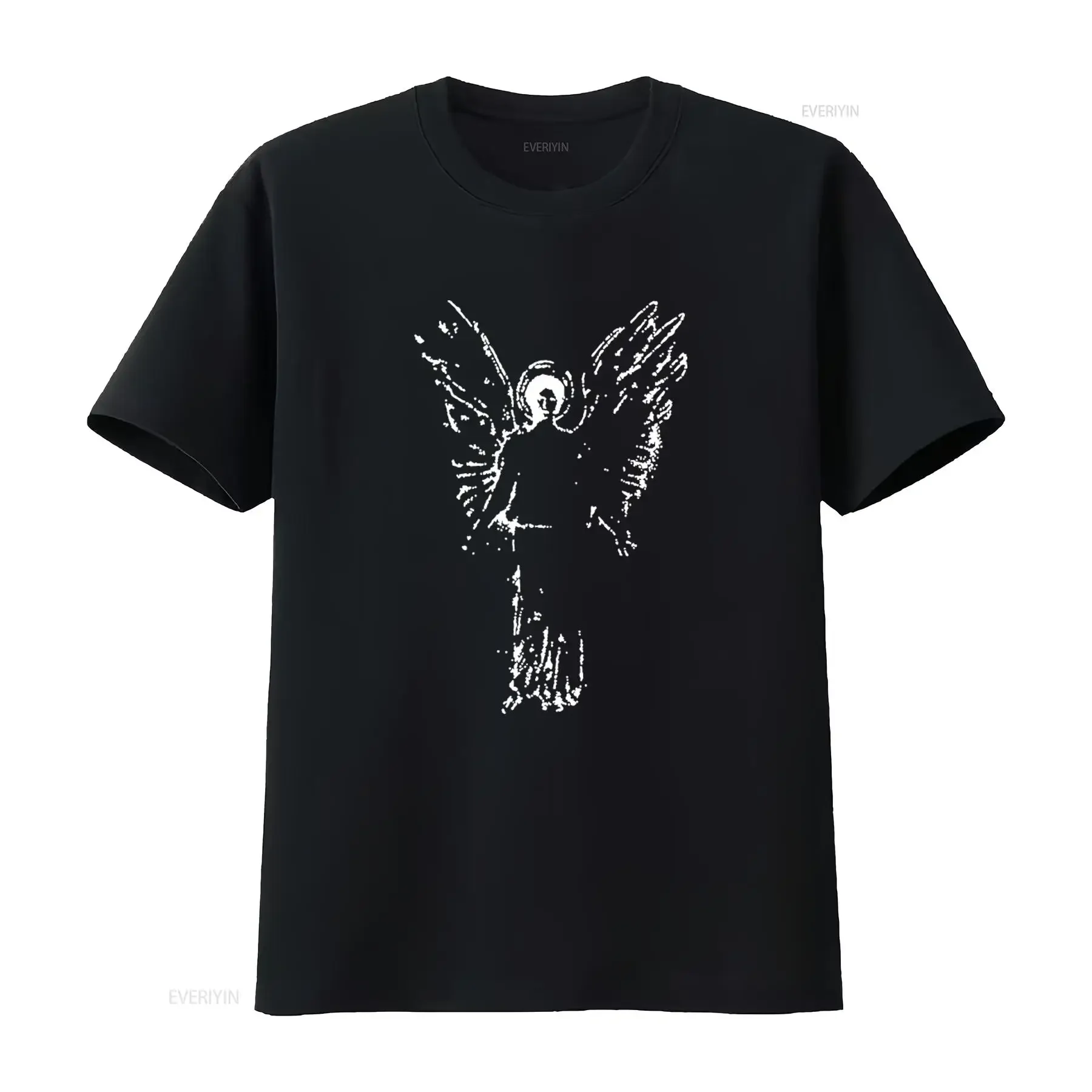 Opium Angel T Shirt Y2K Style Gothic Print for Trendy Fashion vintage Washed Breathable fashion Top For Everyday Wear
