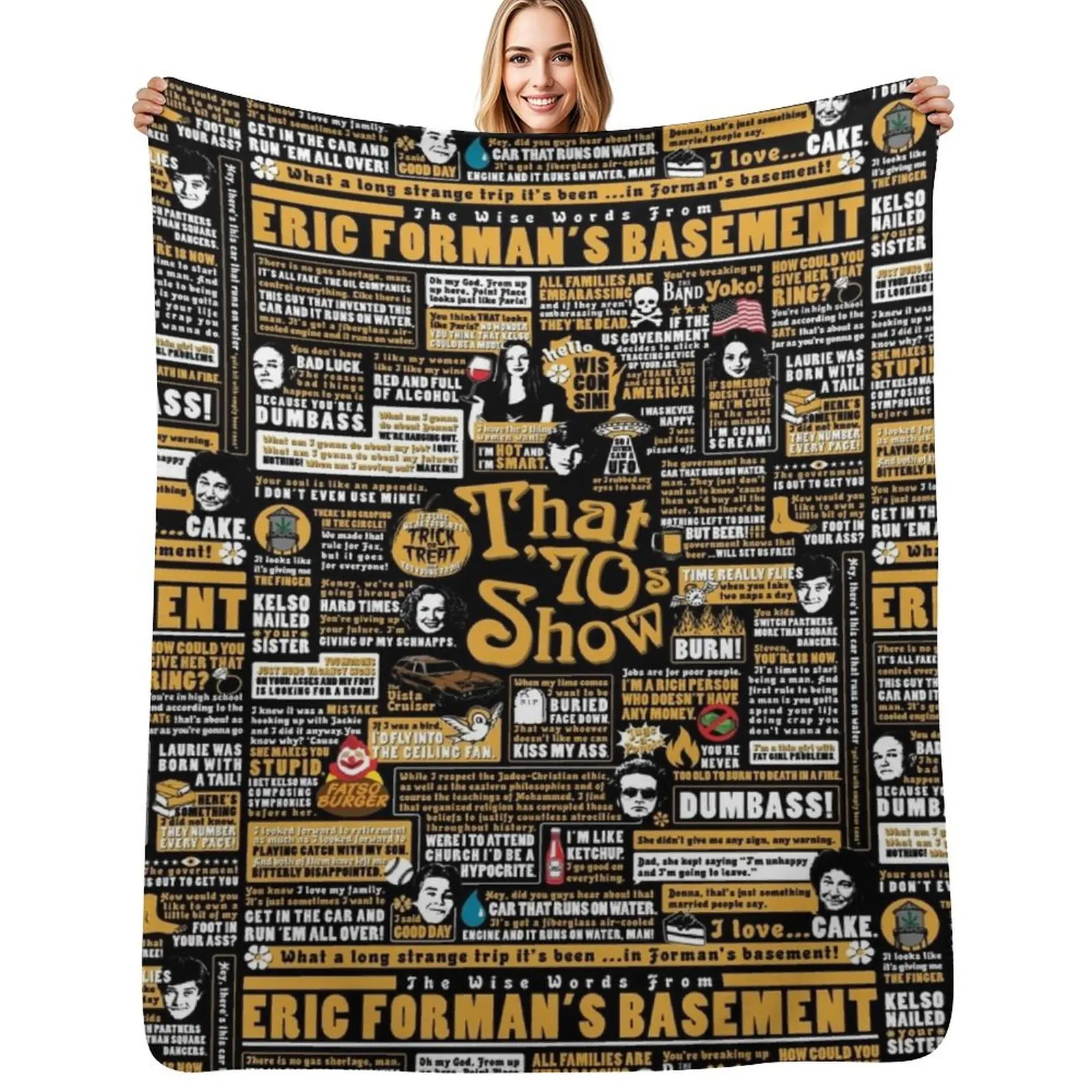 The Wise Words From Eric Forman's Basement Throw Blanket Sofa Throw For Decorative Sofa funny gift Plaid Nap Blankets