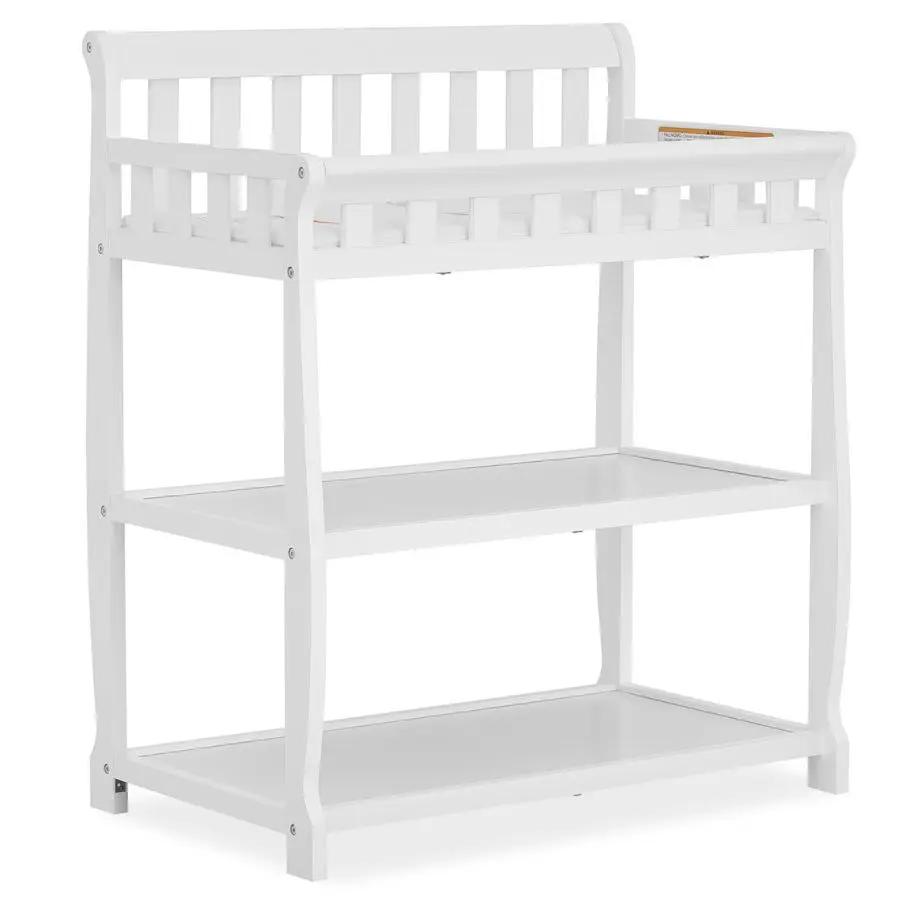 

Ashton 2in1 Changing Table amp Nightstand in White Solid New Zealand Pinewood, Safety Rails, Spacious Storage Shelves amp WaterR