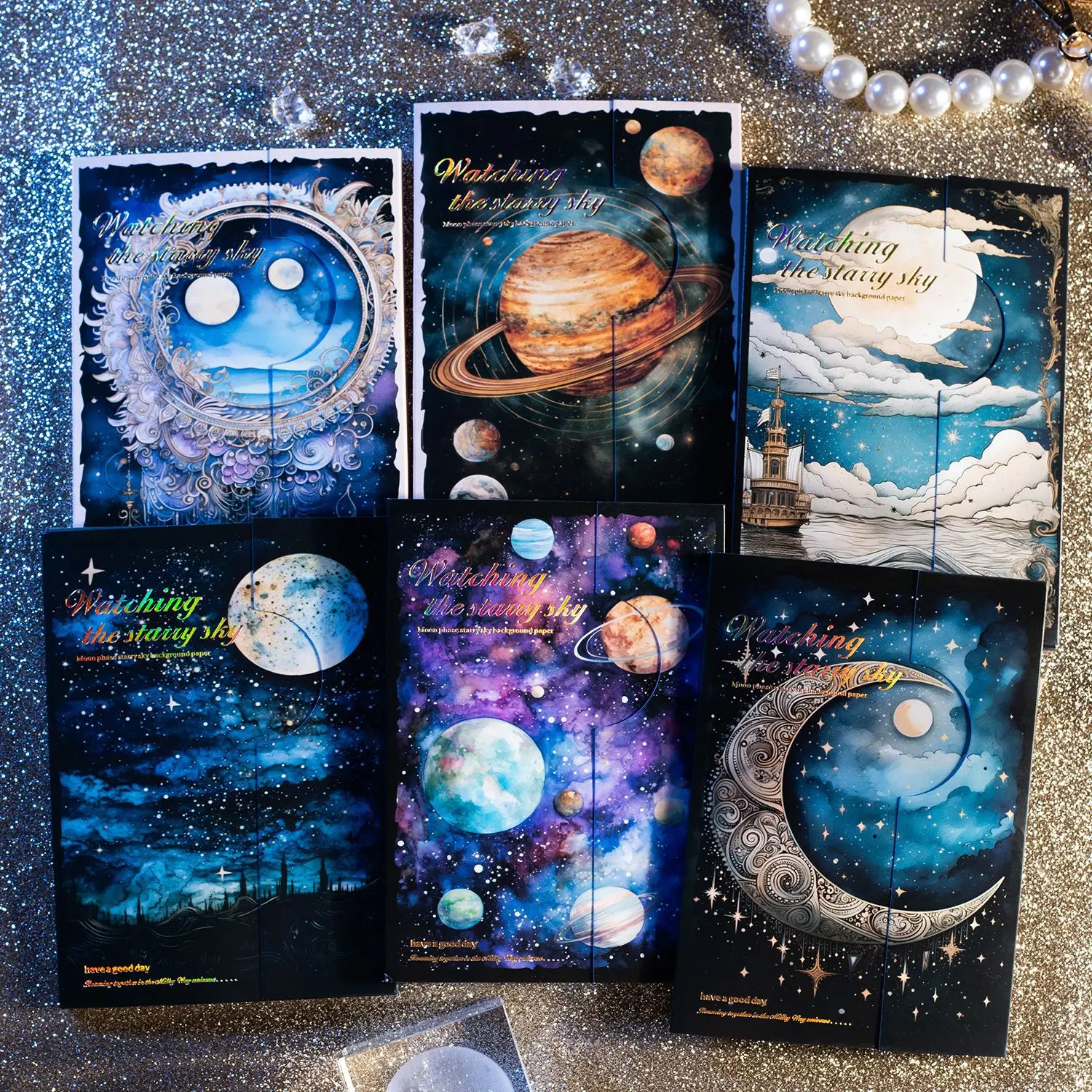 30 pcs Cosmic planet Patterns material paper handmade Decorative Diary Album Scrapbooking Collage material paper