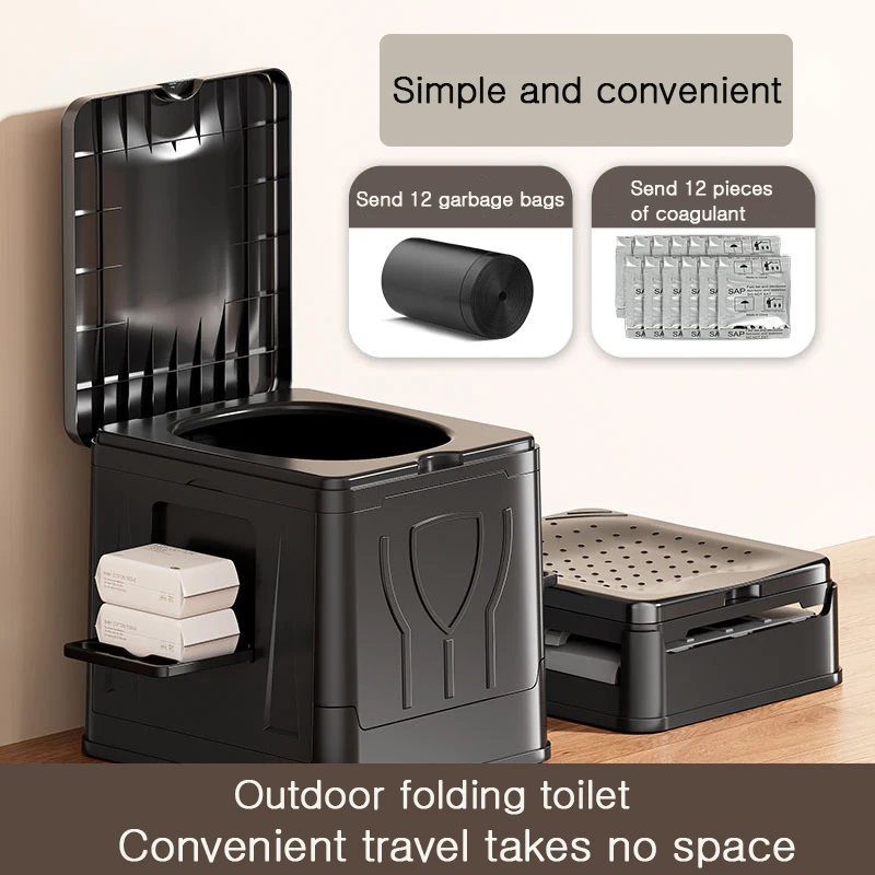 Outdoor folding car toilet Portable car car adult camping camping adult mobile road trip toilet