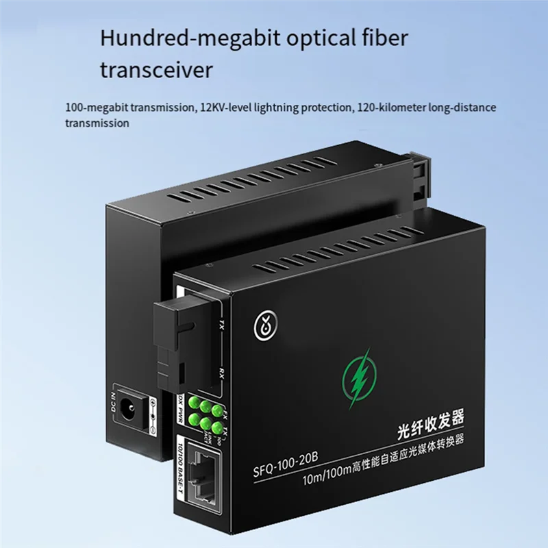 B92B-Simplex Fiber Transceiver 10/100M 1 Paar Optische Vezel Media Converter Singlemode 20Km Enkele Vezel Conversie