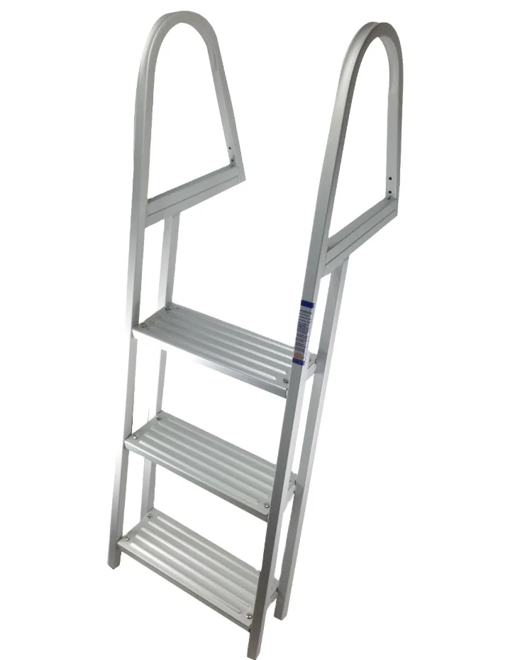 Foyo 4 Step Aluminum Folding Boat Dock Ladder Pontoon Boat Ladders With Handrail For Marine Yacht
