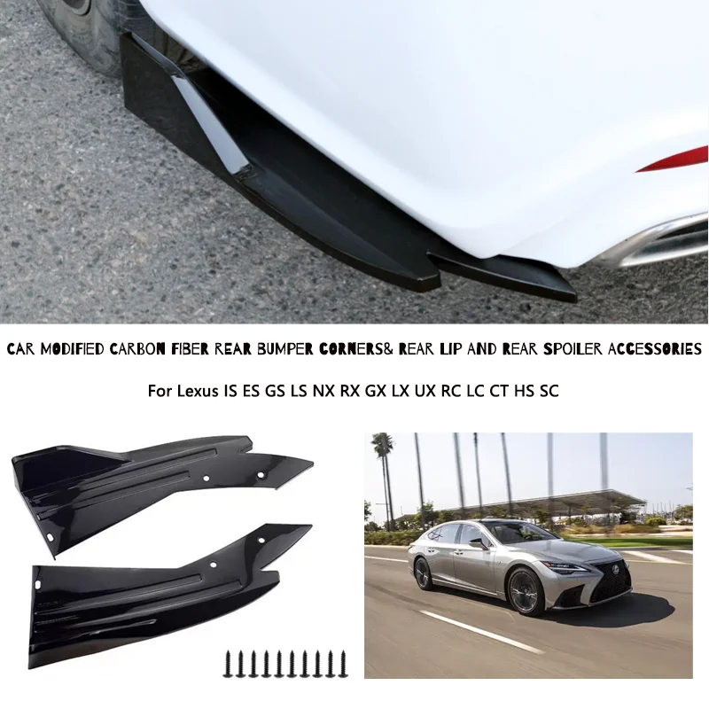 Rear Bumper Lip Diffuser Splitter Canard Protector Front For Lexus IS ES GS LS NX RX GX LX UX RC LC CT HS SC