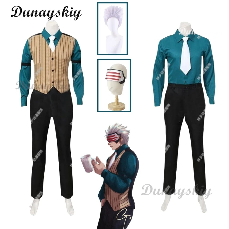 Juego de Anime Ace Attorney Gyakuten Saiban Godot, disfraz de Cosplay de la Comisión, máscara Godot para hombres, Halloween personalizado