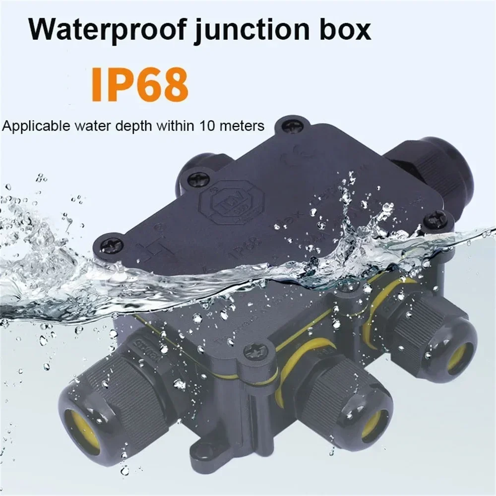 Waterproof Wire Connector Electrical Cable 2/3 Pin Outdoor Plug Socket IP68 Waterproof Straight Connector Quick Screw Connection