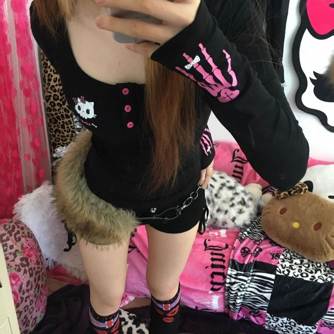 

Slim Fit Long Sve Skeleton Paw Base irt American Y2K Sle осенне-зимняя футболка внутренняя одежда толстовка для похудения