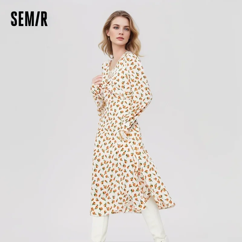 Semir Dress Women Design 2024 Spring Summer New Style Flower Soft Dresses Pure Sexy Style for Women