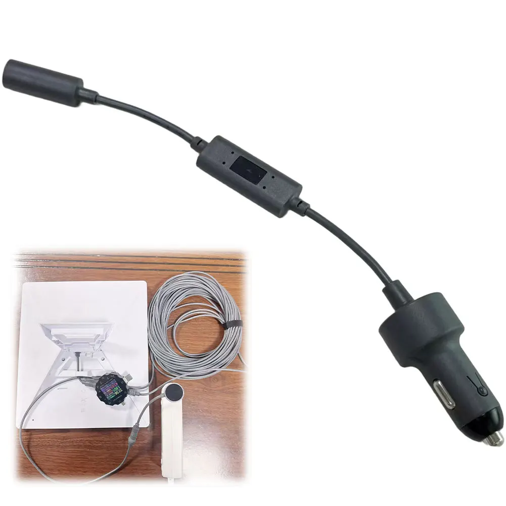 DC Connector Cable 12V-24V Car Charger For Camping For Traveling Load Adj 3 Working Temp -40-85 Output 20-24V DC