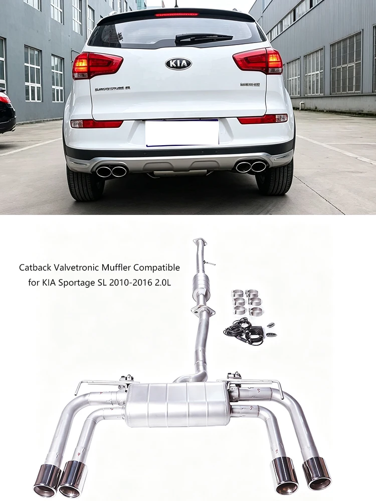 GFC Catback Valvetronic Muffler Compatible for KIA Sportage SL 2.0L 2.4L High-Performance 1.5mm Thick Stainless Steel Exhaust
