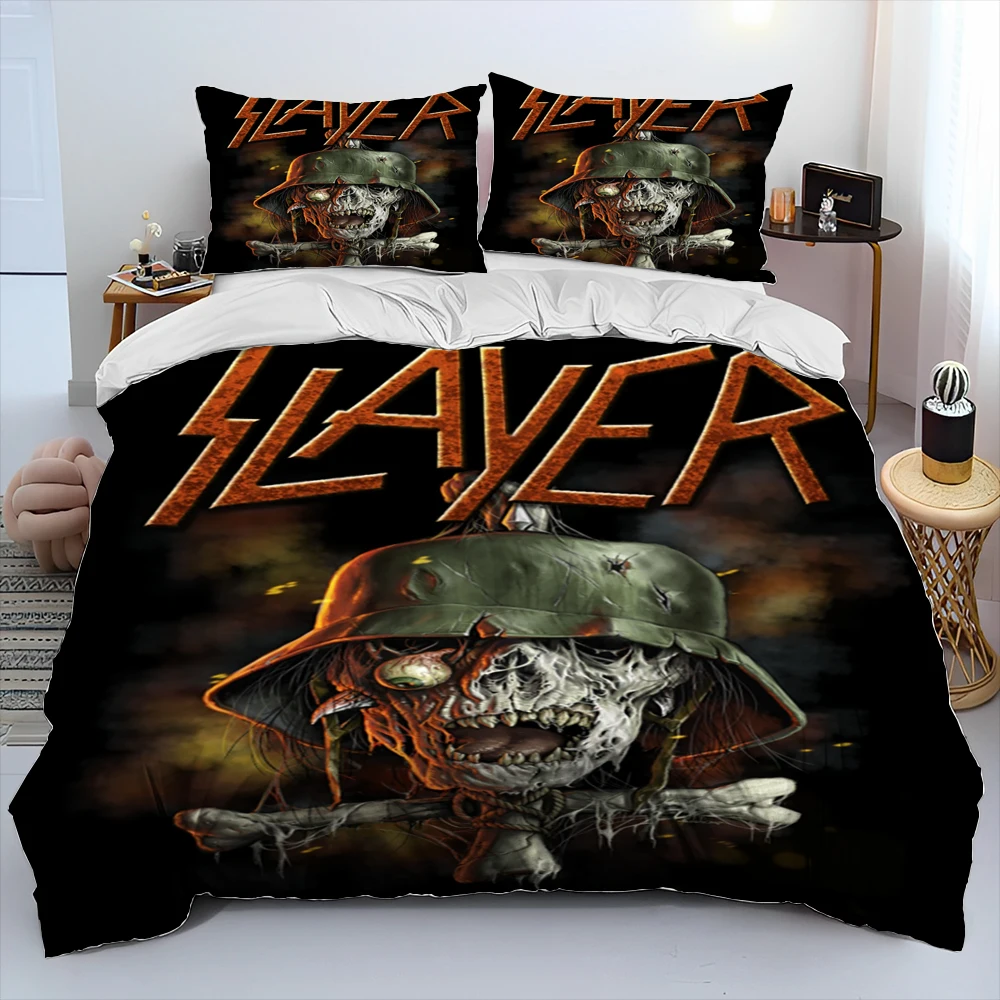 Imagem -02 - Slayer Heavy Metal Band Bedding Grupo Música Consolador Capa de Edredão Conjunto de Cama Quilt Cover Fronha King And Queen Size Presente