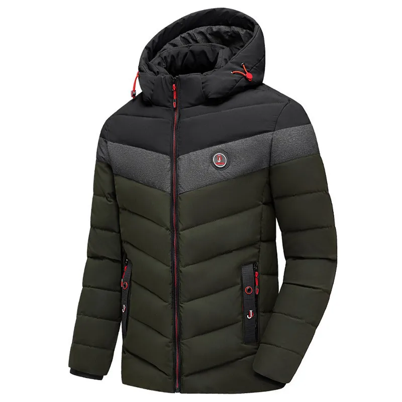 Jackets Men Coats Spliced Thick Warm Zipper Patchwork Stand Neck Y2k Streetwear Jacket Work Hooded Outerwear 2026 Autumn Winter