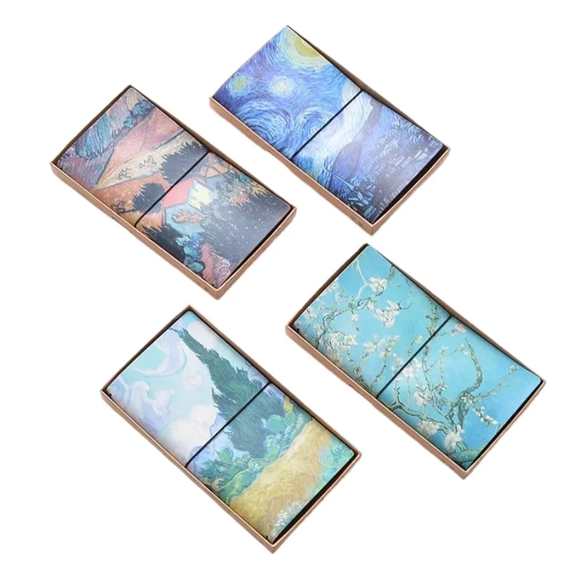 artistic young people Japanese style travel mini notebook Pocket pocket Handbooks PU van gogh notebooks and journals