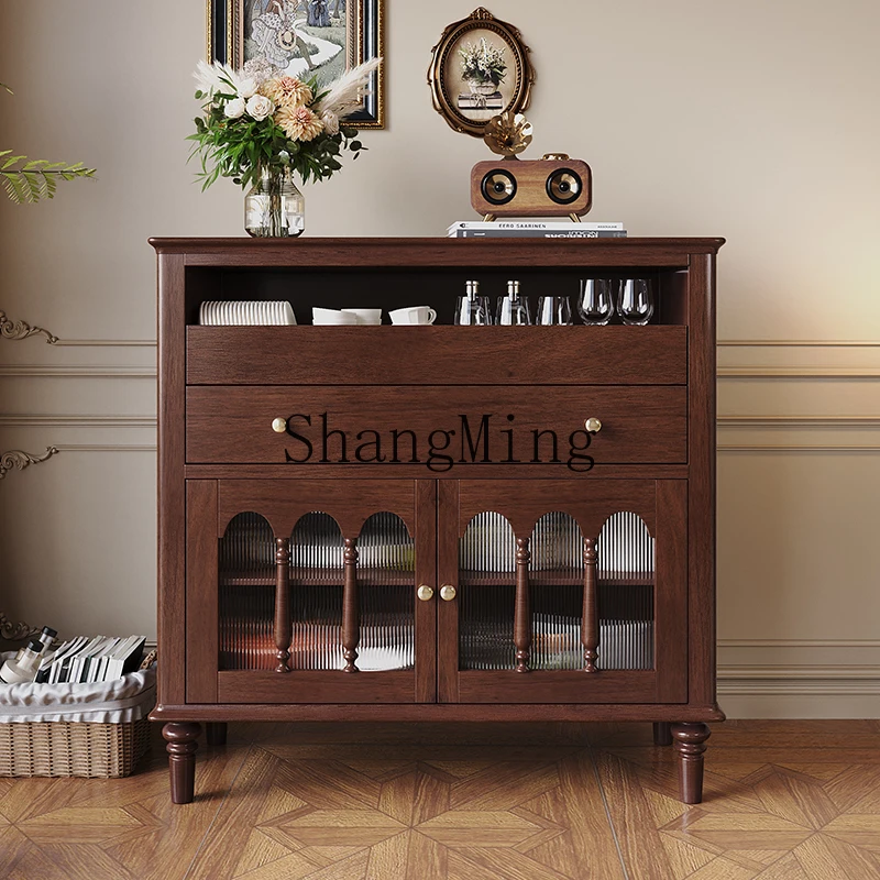 

ZYY household solid wood retro simple tea locker living room solid wood dining side locker