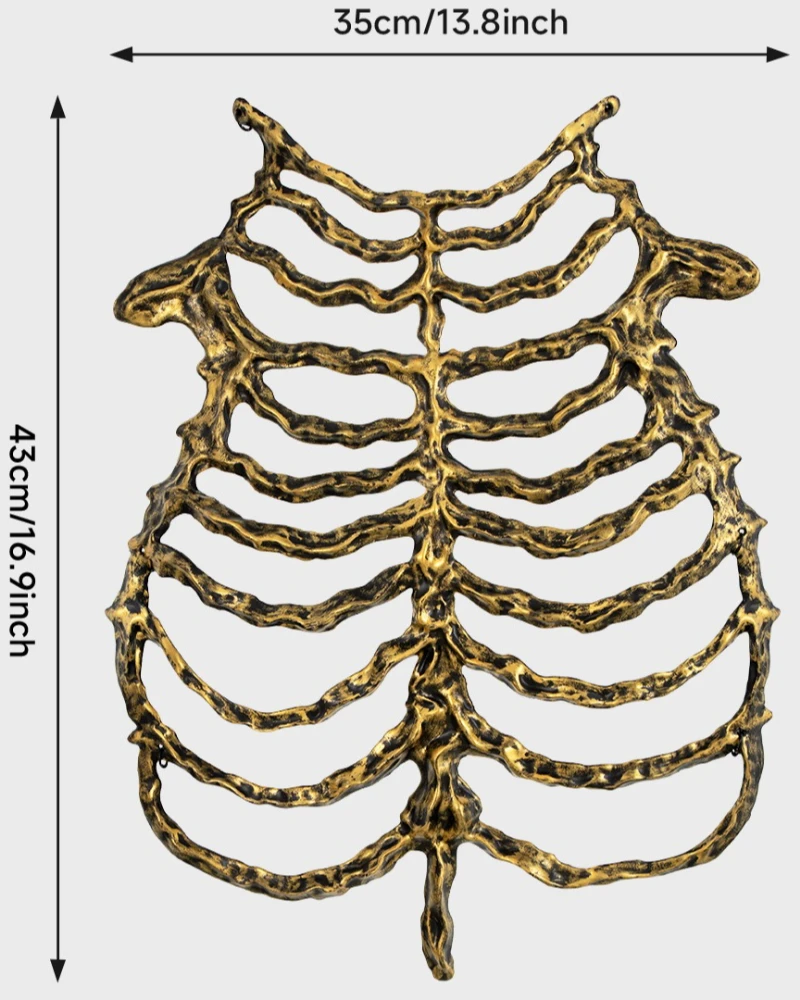 Gothic Skeleton Rib Cage Chest Armor PU Foam Ribcage Corset Body Harness Hollow Skeleton for Halloween Cosplay Festivals - view 6