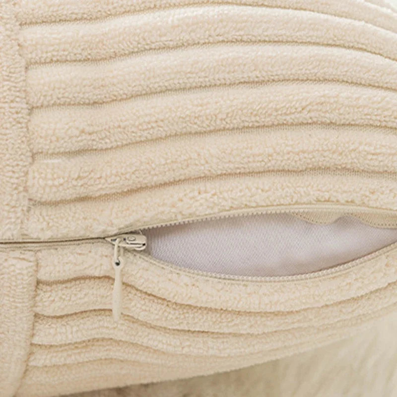 Capa de Almofada De Veludo Listrado, Almofadas Decorativas para Sofá, Patchwork Throw Pillow Cover, Cintura Moderna e Simples