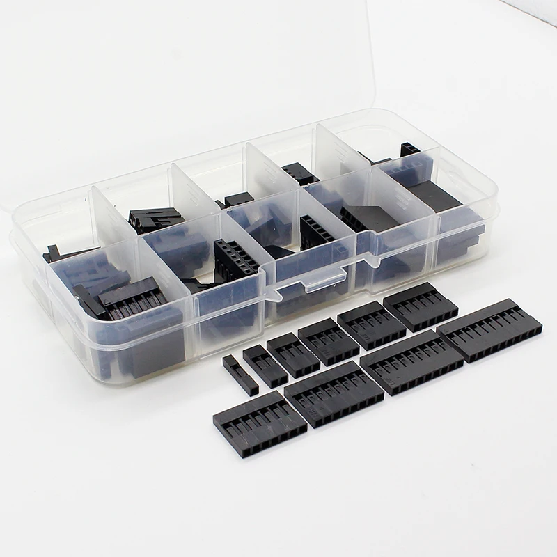 100pc Dupont sets Kit with box 1P/2P/3P/4P/5P/6P/7P/8P/9P/ 10Pin Housing Plastic Shell Terminal Jumper Wire Connector set