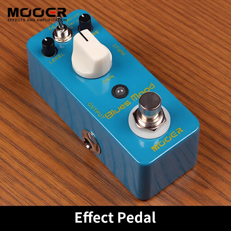 MOOER Blues Mood Overdrive Guitar Effect Pedal Blues Style 2 Modes(Bright/Fat) True Bypass Full Metal Shell Guitar Pedal